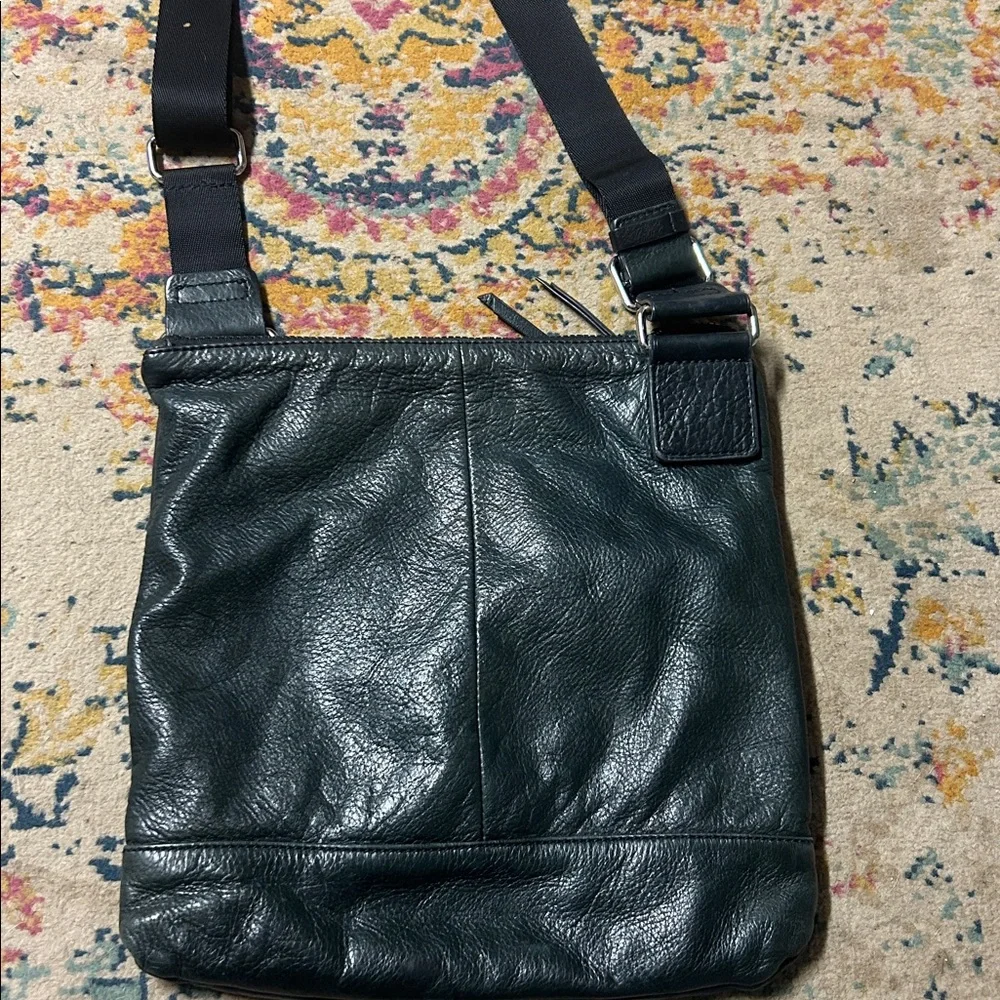 Margo Dark Green‎ And Black Leather Crossbody